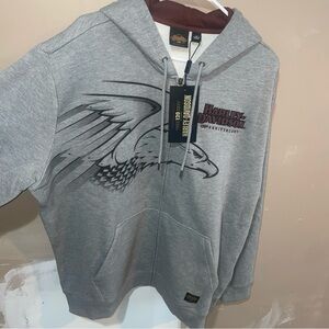 Harley Davidson 120th Anniversary Full Zip Hoodie Heather Grey Men’s Size 2XL